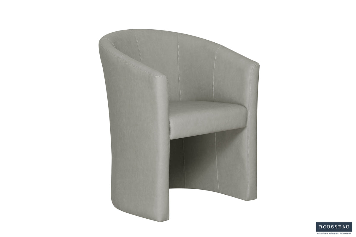 Fauteuil Charlie Vintage similicuir Gris clair