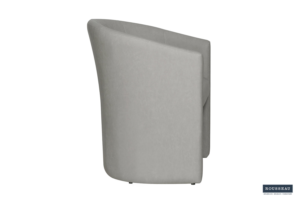 Fauteuil Charlie Vintage similicuir Gris clair