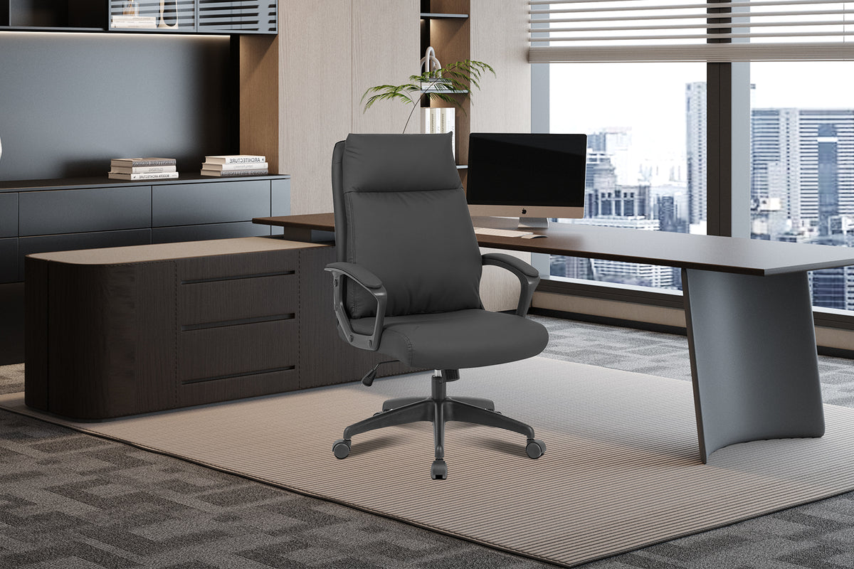 Chaise de bureau Samuel similicuir nylon Noir