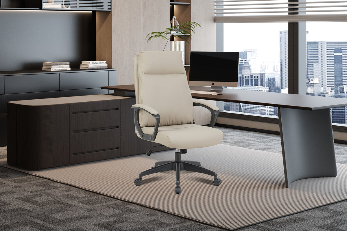 Chaise de bureau Samuel similicuir nylon Beige