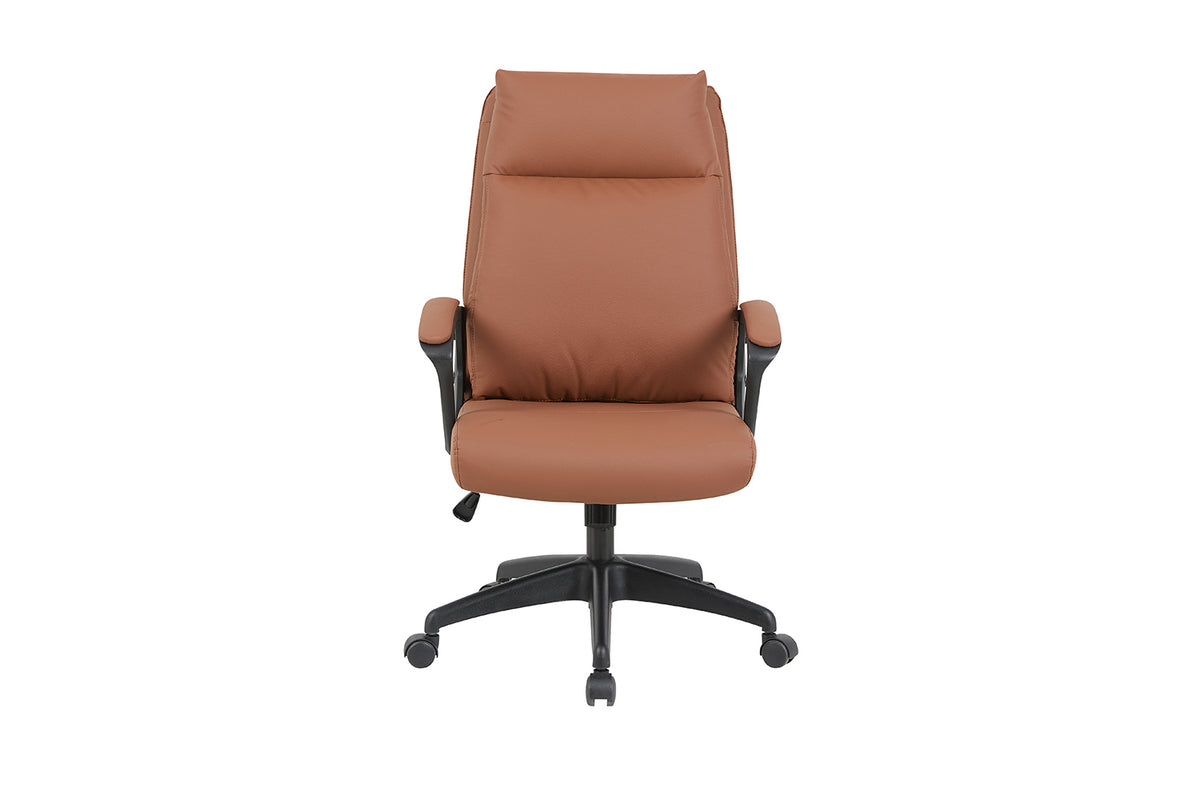 Chaise de bureau Samuel similicuir nylon Cognac