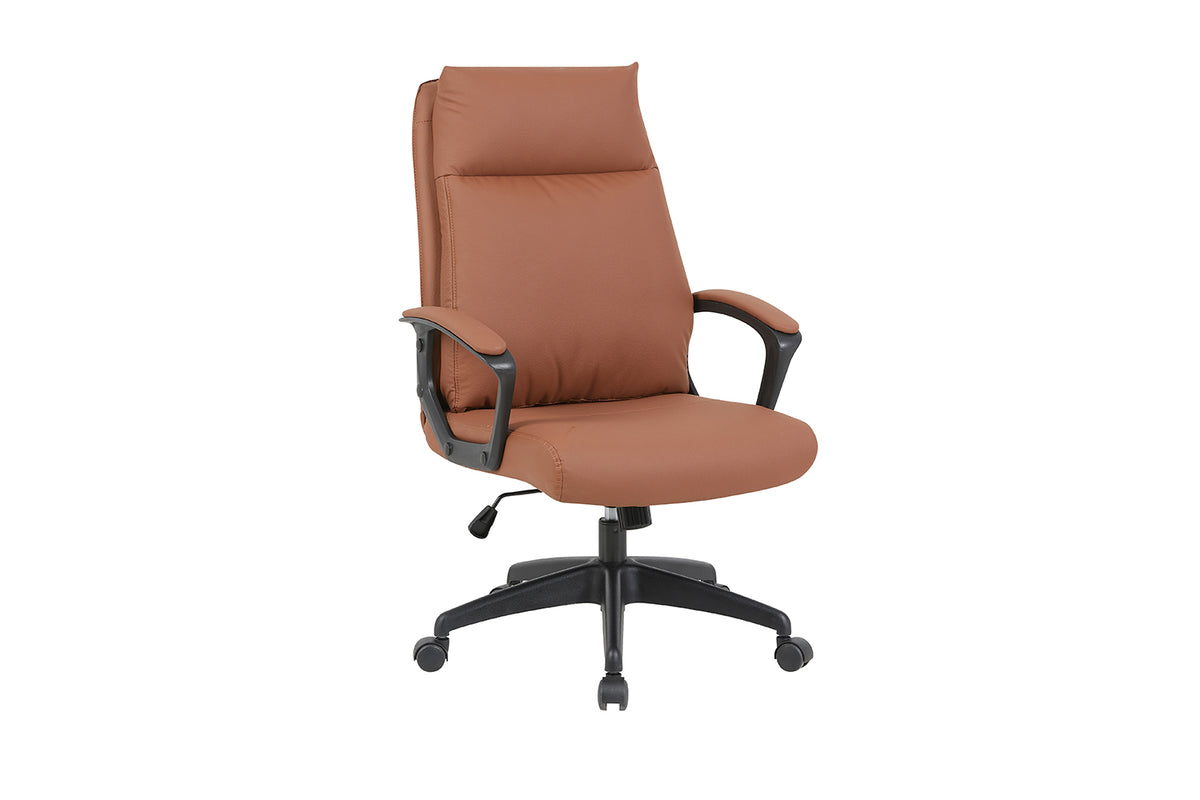 Chaise de bureau Samuel similicuir nylon Cognac