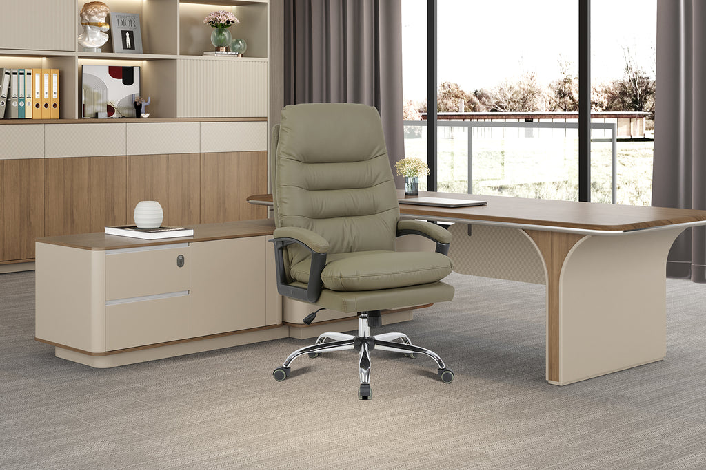 Chaise de bureau Daniel similicuir Vert