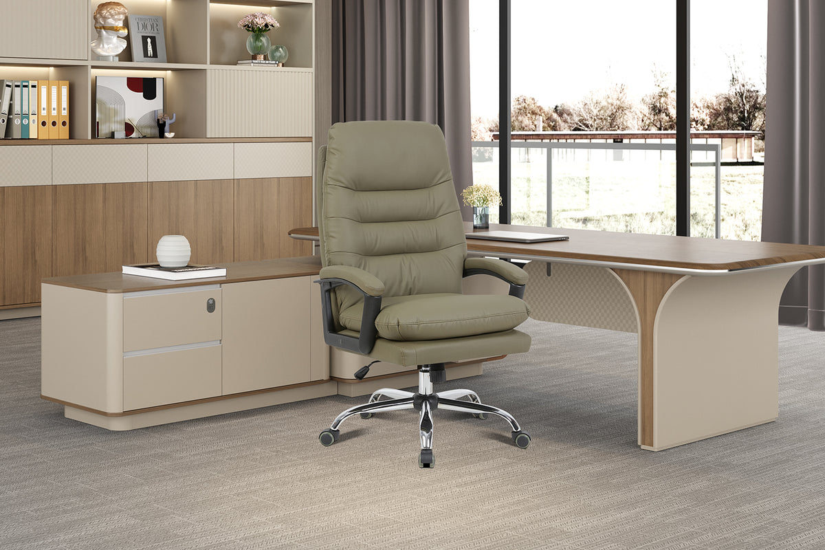 Chaise de bureau Daniel similicuir Vert