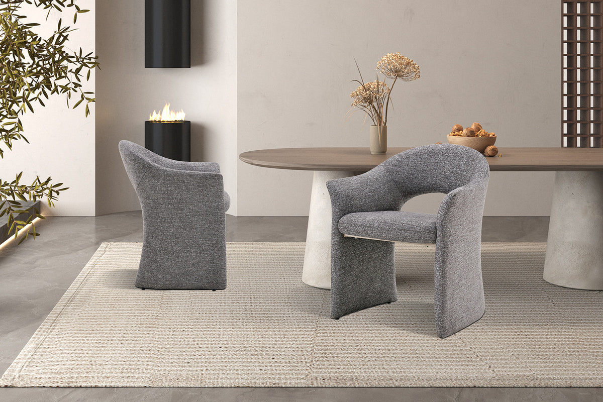 Chaise Charlotte Tissu Ote Focus-458 Gris - vue 3