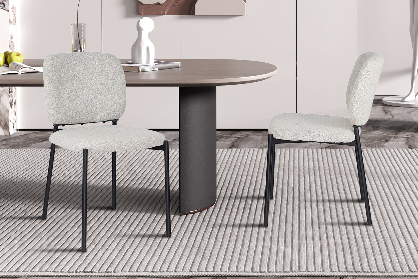 Chaise Sofia Structure en Métal Noir Tissu