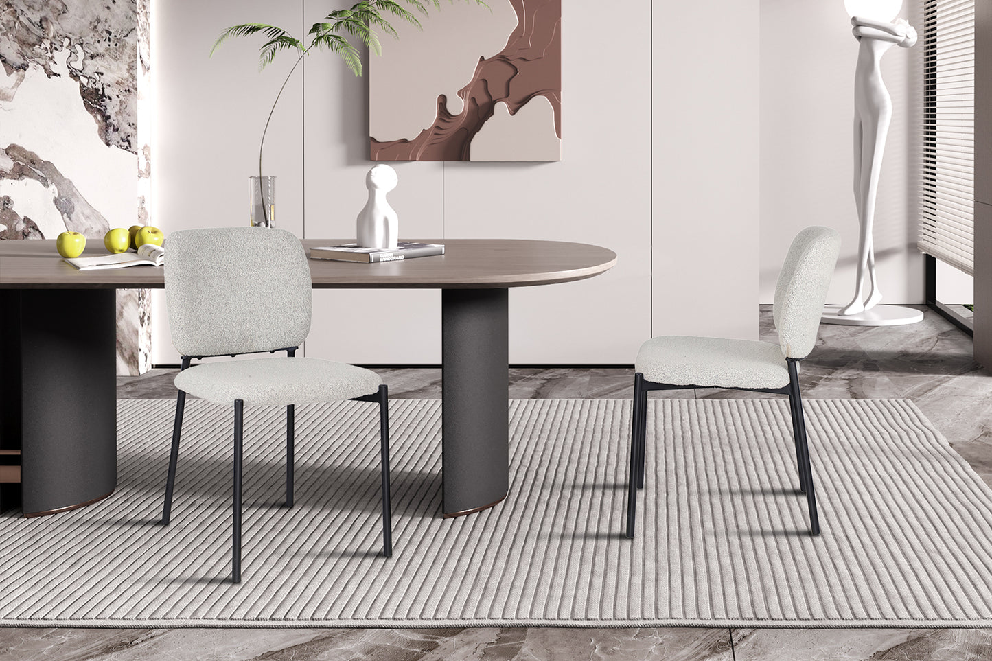 Chaise Sofia Structure en Métal Noir Tissu