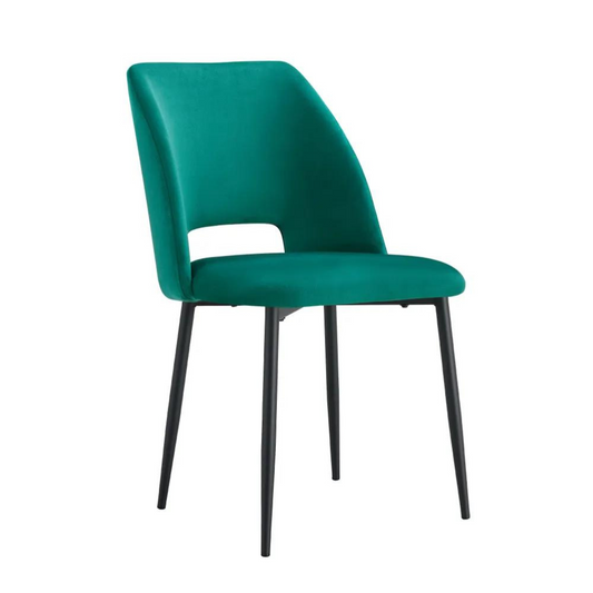 Chaise Ava Noir velours vert