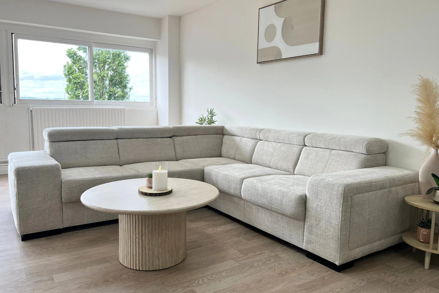 Canapé d'Angle Convertible Karola Marbella Beige