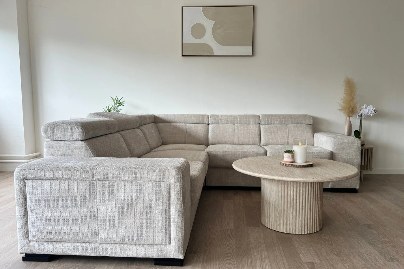 Canapé d'Angle Convertible Karola Marbella Beige