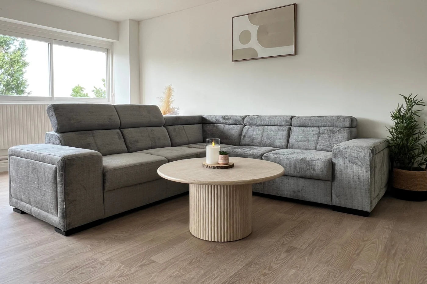 Canapé d'Angle Convertible Karola Marbella Beige