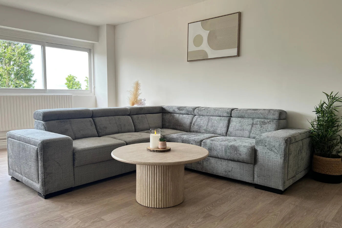 Canapé d'Angle Convertible Karola Marbella Beige