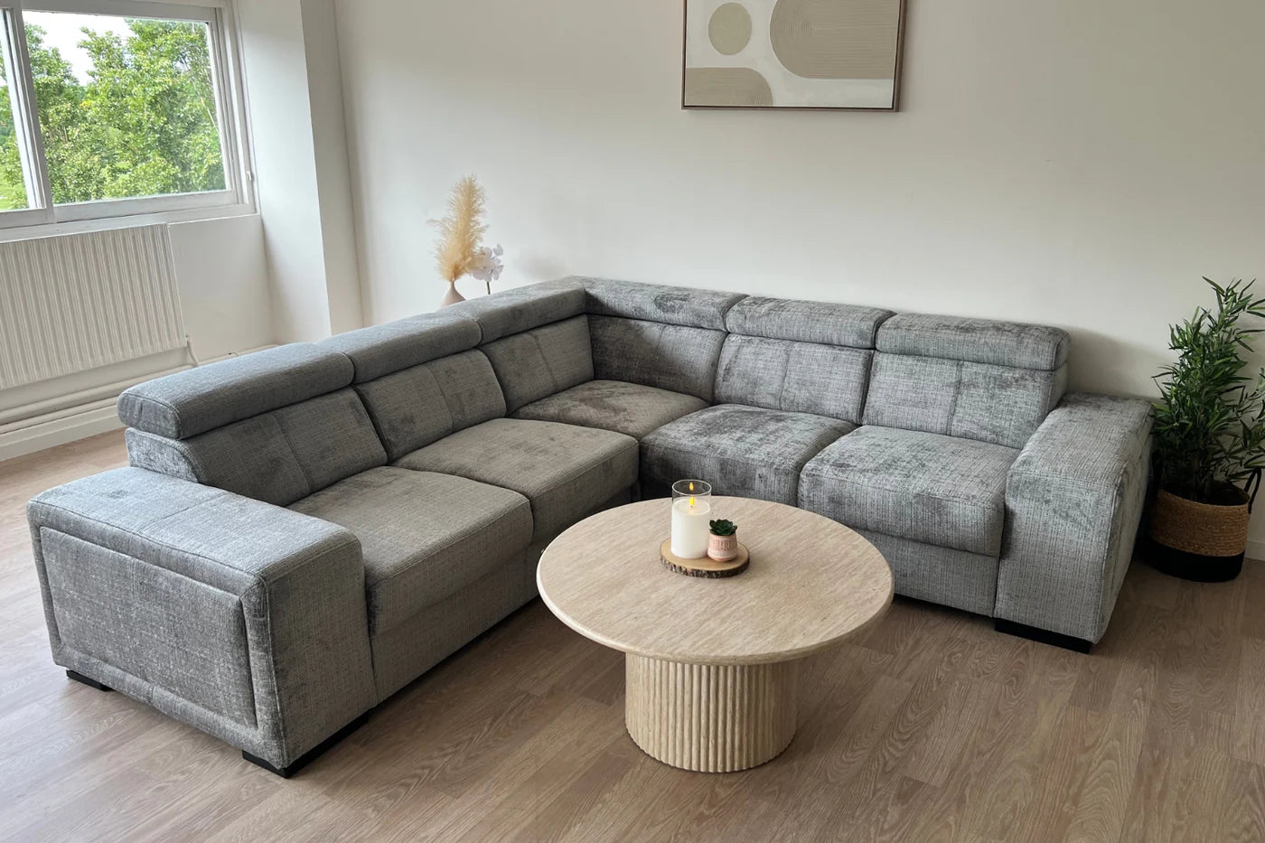 Canapé d'Angle Convertible Karola Marbella Beige