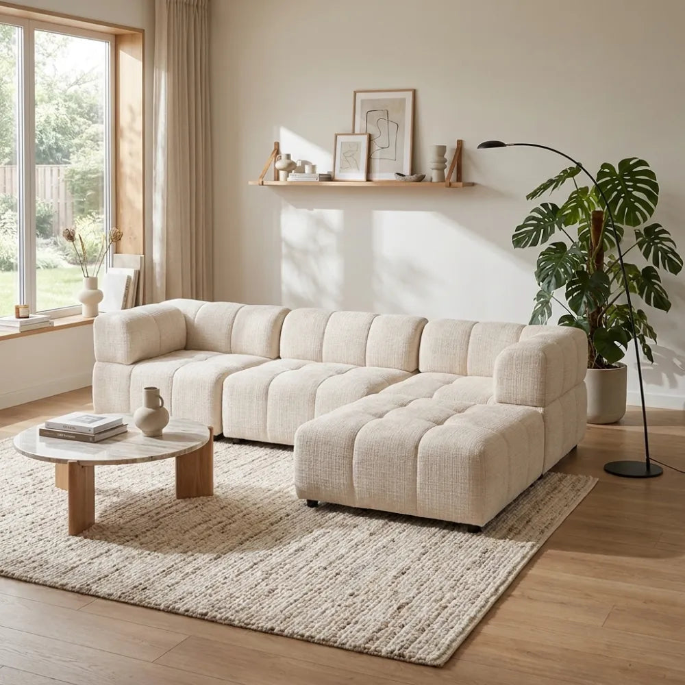 Canapé d'angle Ritz angle universel beige