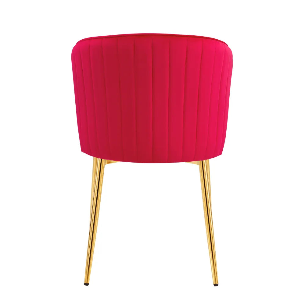 Chaise Diana Or velours Fushia