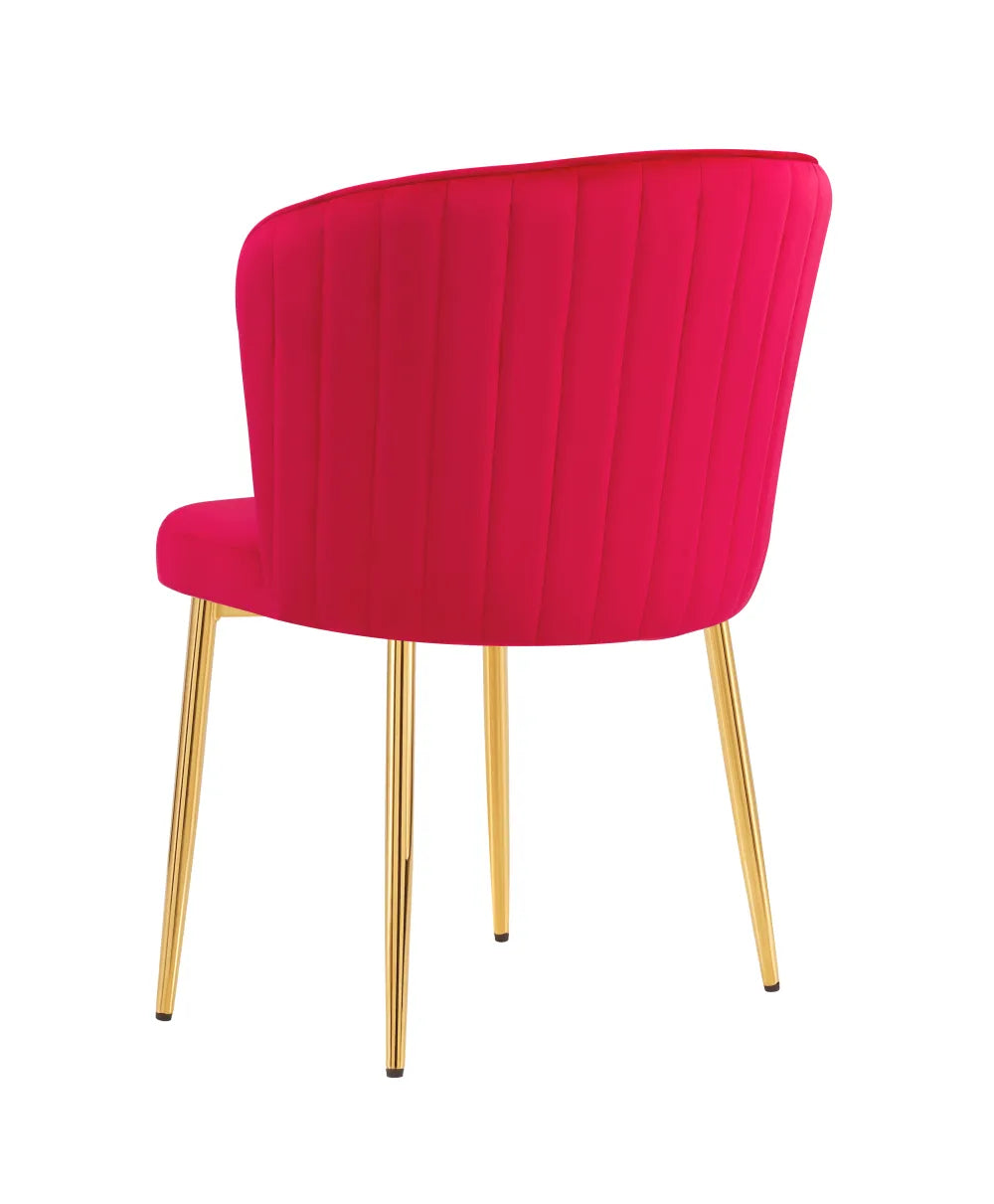 Chaise Diana Or velours Fushia