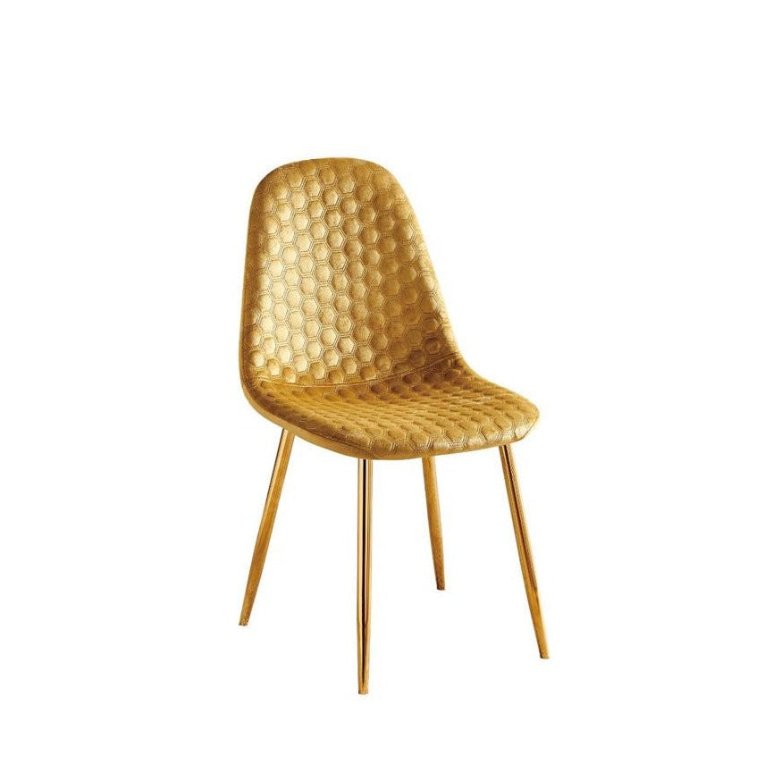 Chaise Maya - Structure Dorée velours Style Scandinave