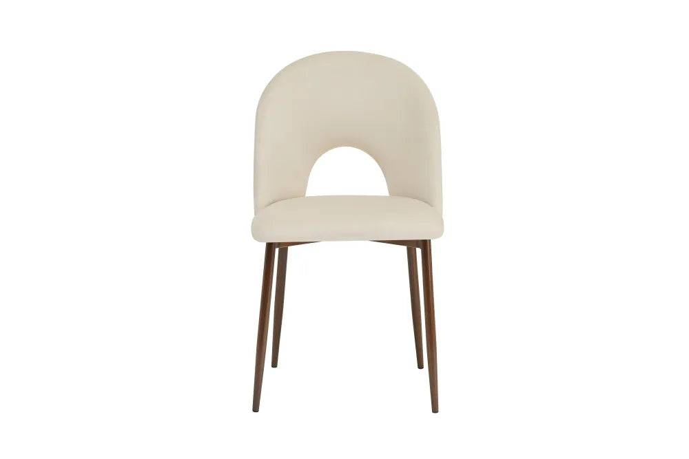 Chaise Teddy Structure Métal effet Bois Noyer | Velours Style Classique