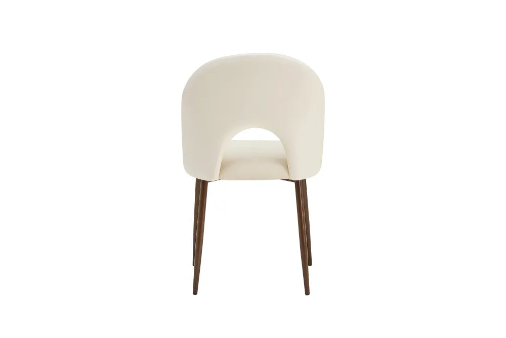 Chaise Teddy Structure Métal effet Bois Noyer | Velours Style Classique