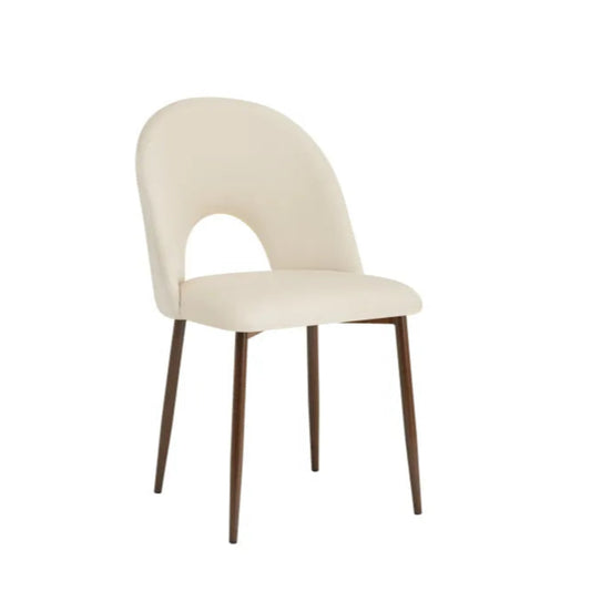 Chaise Teddy Structure Métal effet Bois Noyer | Velours Style Classique