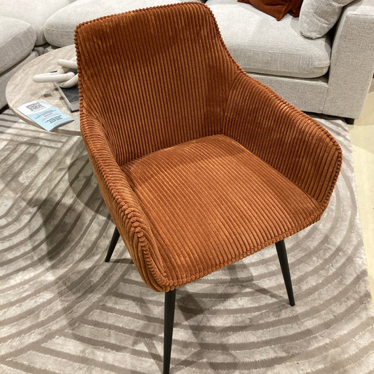 Chaise Colorado velours côtelé terracotta