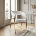 Chaise Alicia pieds Effet Chene Assises Velours beige