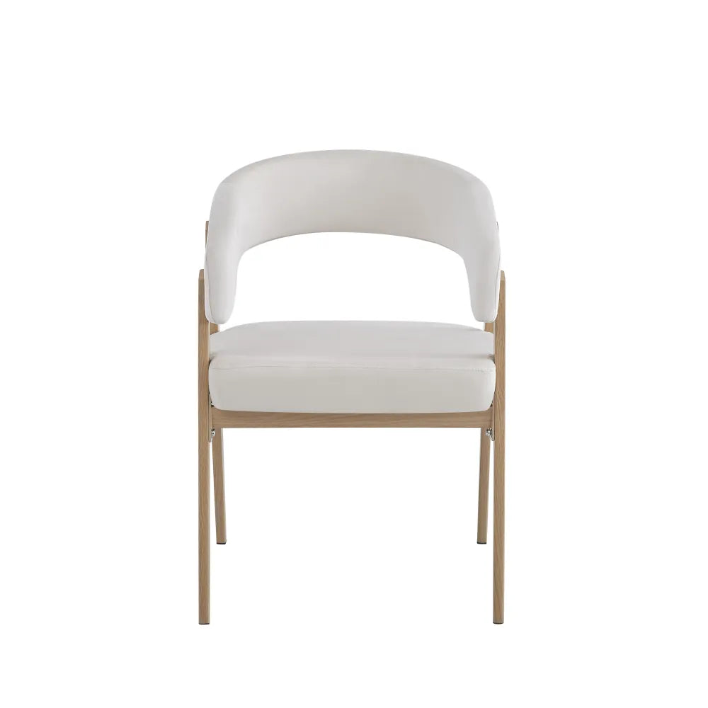 Chaise Alicia pieds Effet Chene Assises Velours beige