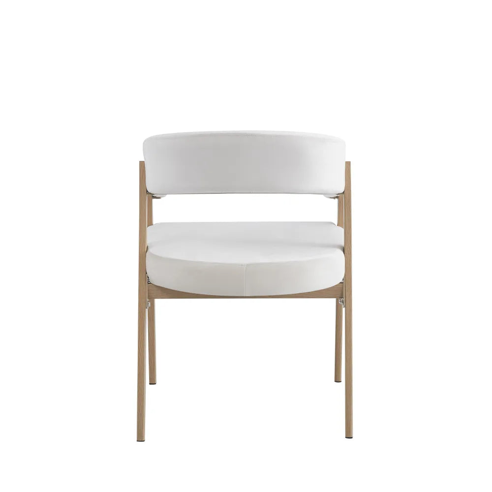 Chaise Alicia pieds Effet Chene Assises Velours beige