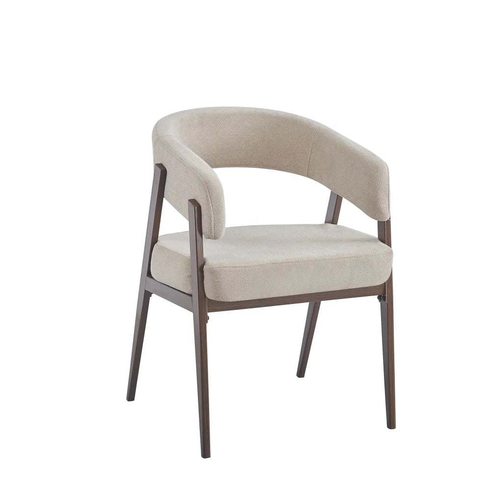 Chaise Alicia pieds Effet Noyer Assises Grain moka
