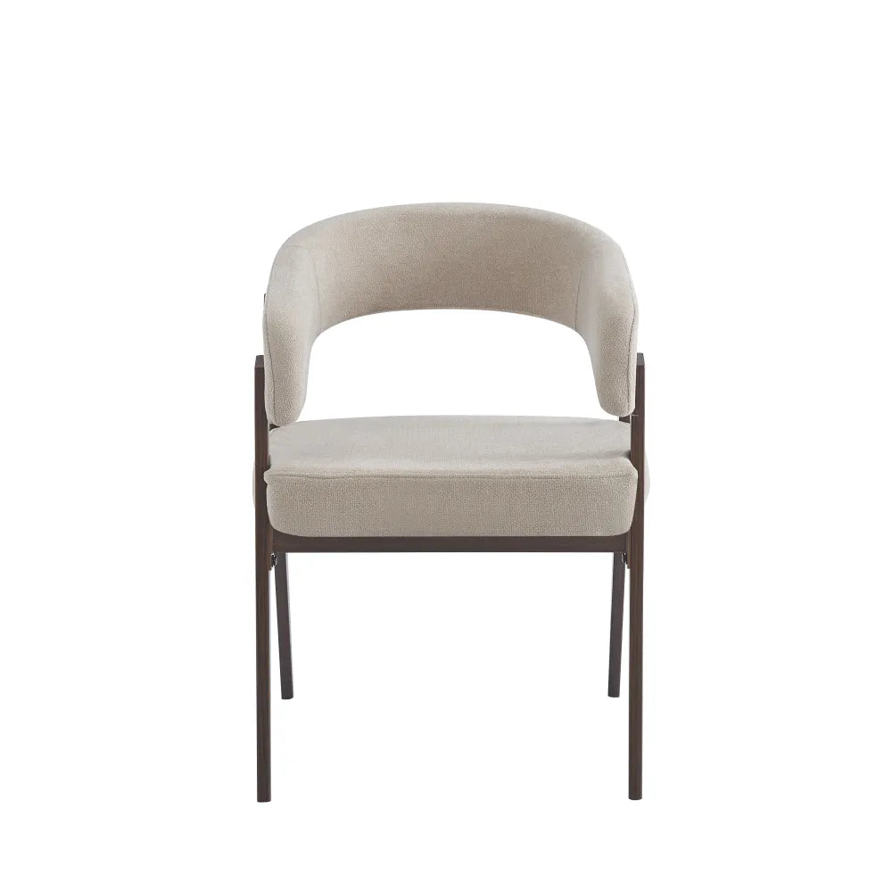 Chaise Alicia pieds Effet Noyer Assises Grain moka
