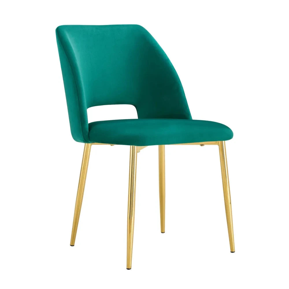 Chaise Ava Or velours Vert