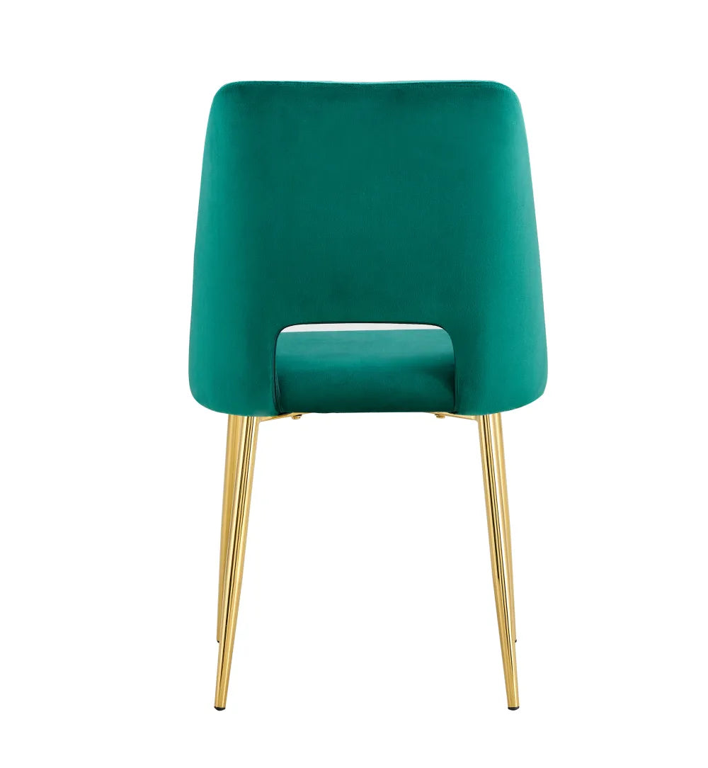 Chaise Ava Or velours Vert