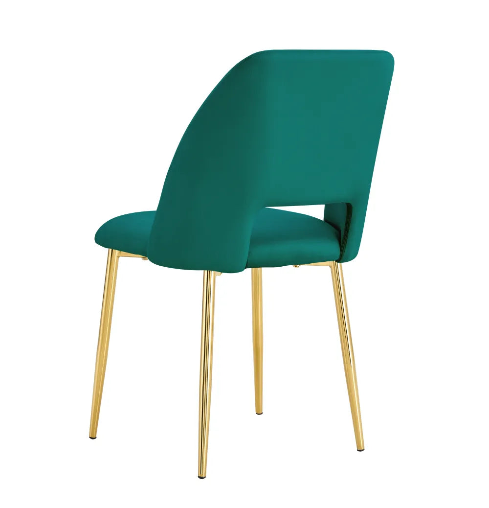 Chaise Ava Or velours Vert