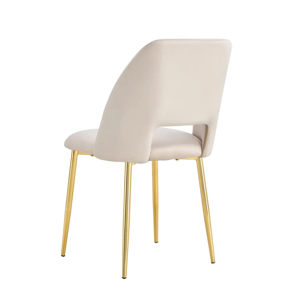 Chaise Ava Or velours Beige