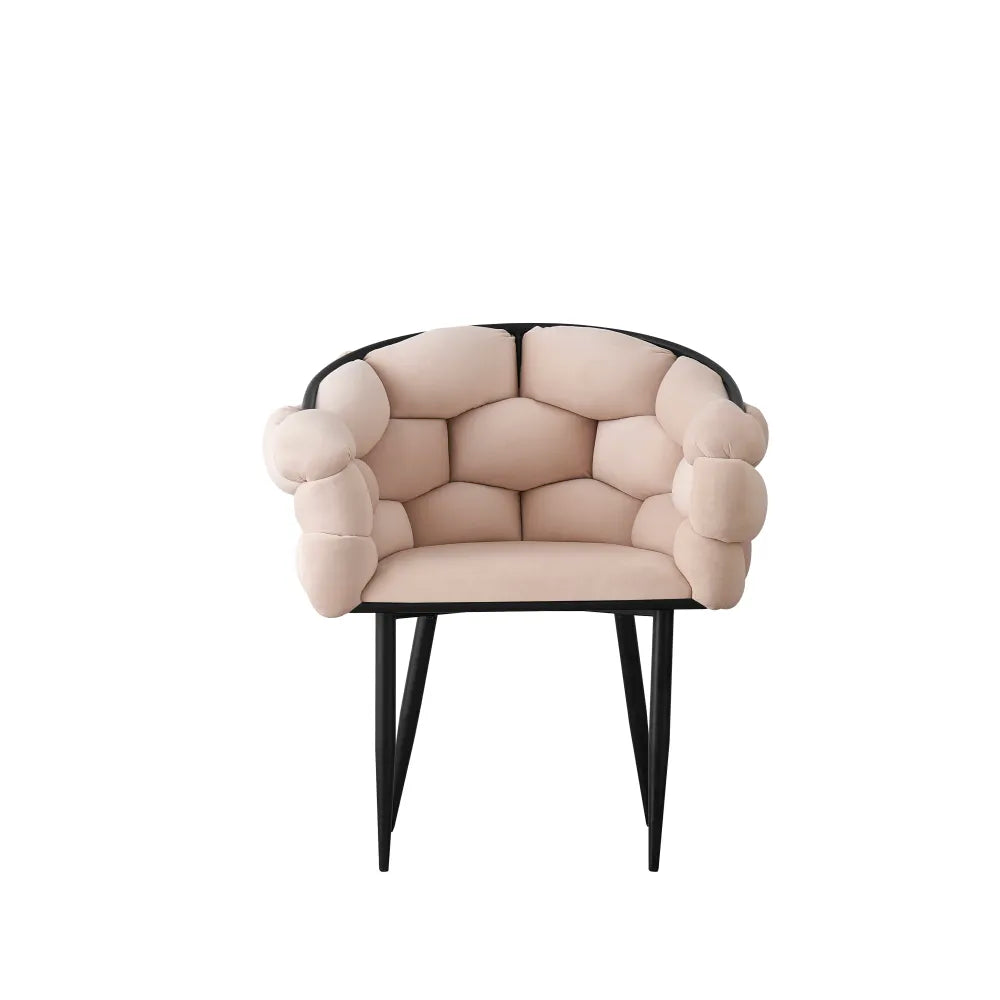 Chaise Ballon Noir velours Beige