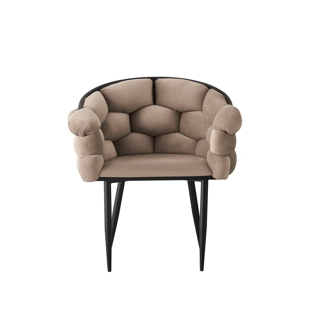 Chaise Ballon Noir velours Taupe