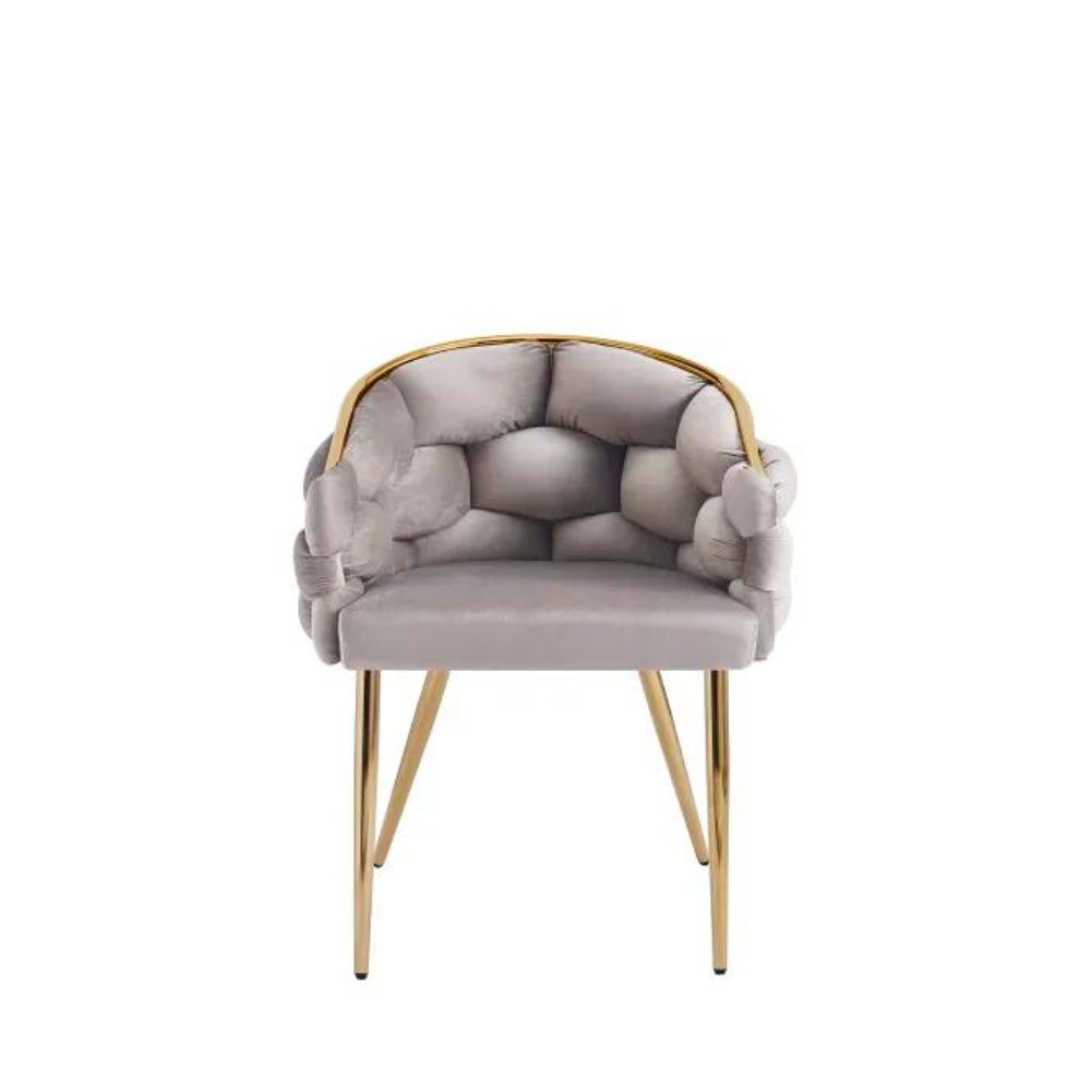 Chaise Ballon Or velours Taupe