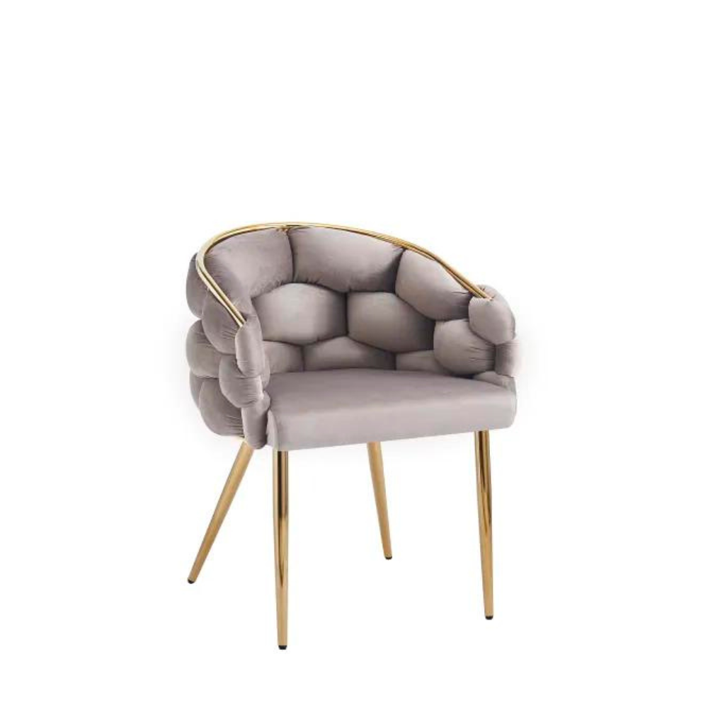 Chaise Ballon Or velours Taupe