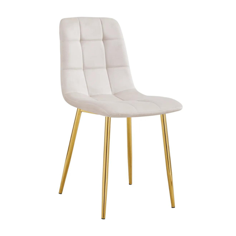 Chaise Elisa Or velours Beige