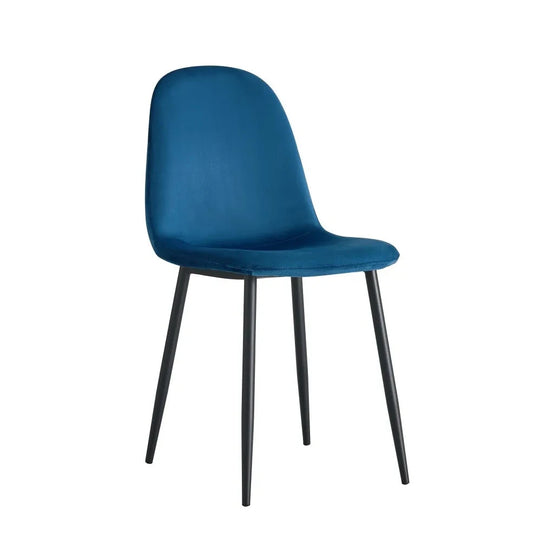 Chaise Victoire Noir velours Bleu