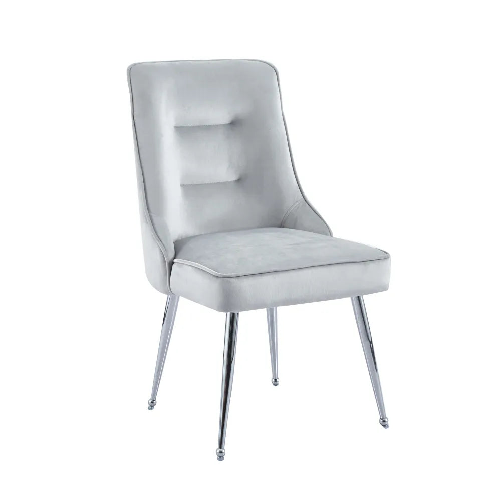 Chaise Zip Chrome velours gris