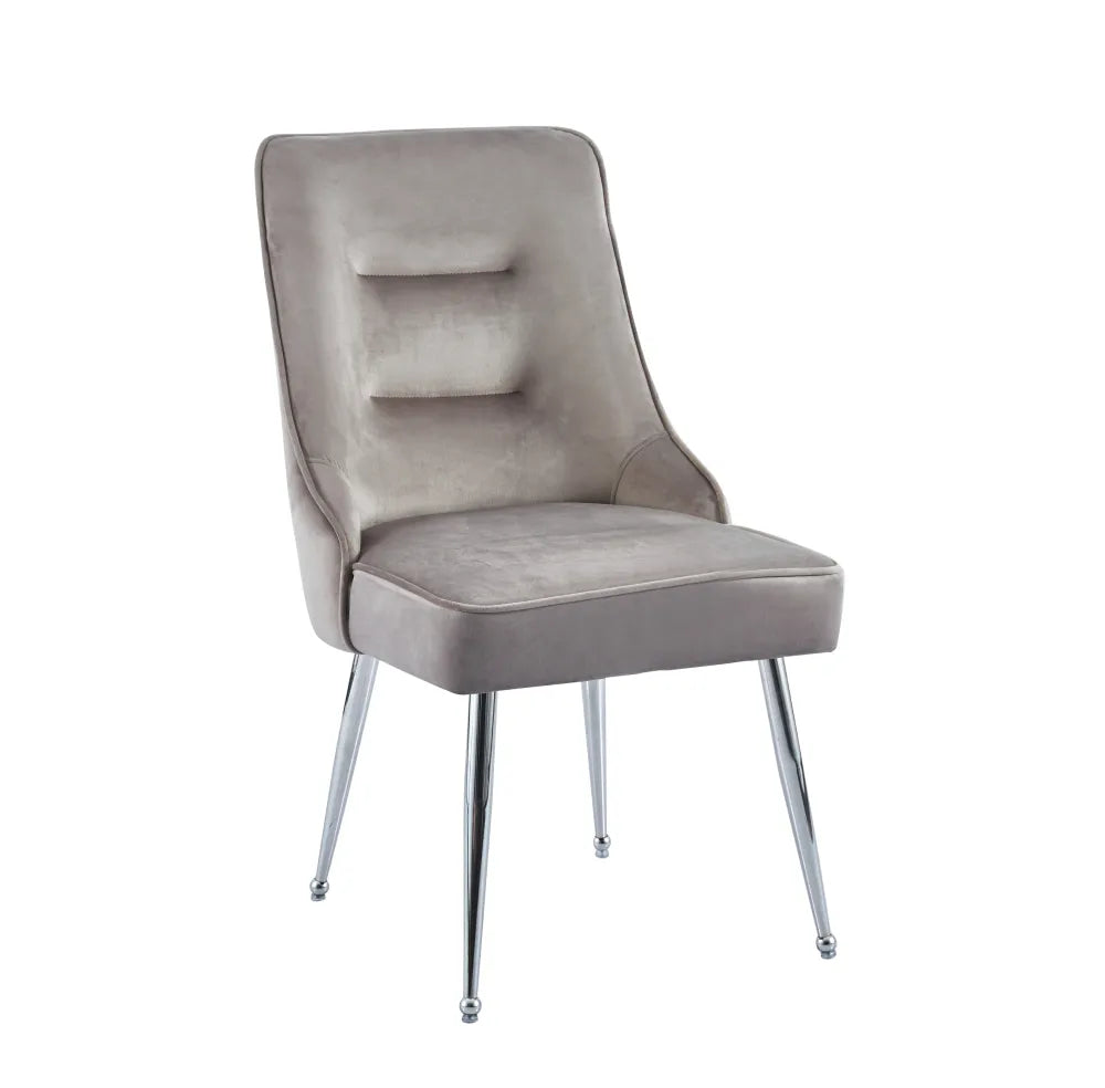 Chaise Zip Chrome velours moka