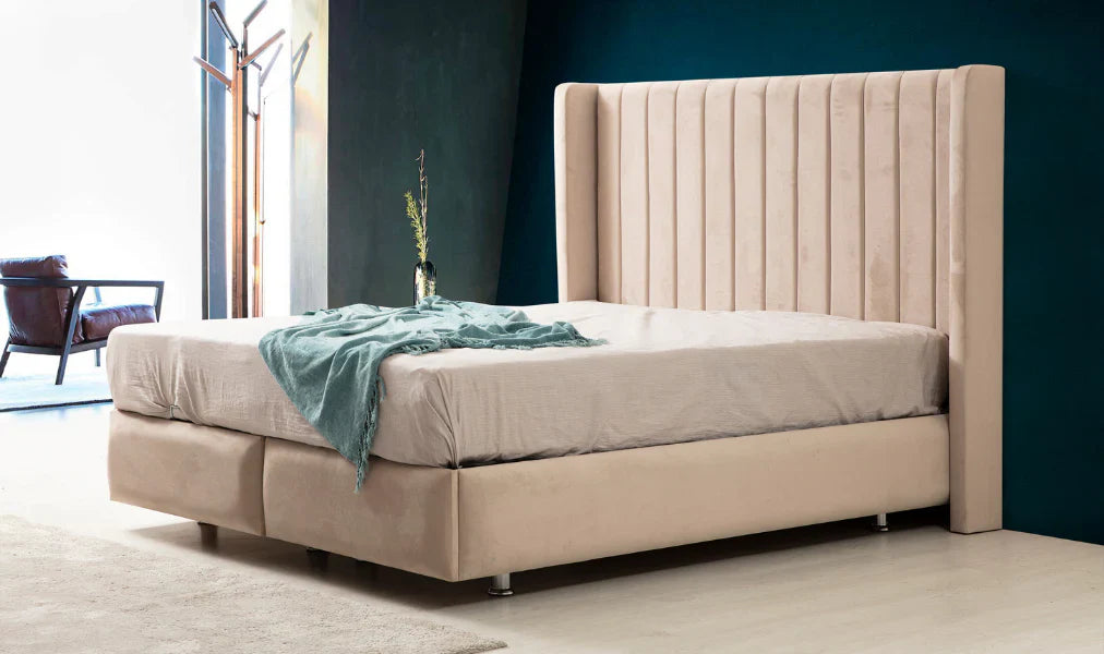 Lit Coffre Tokyo Velours Beige