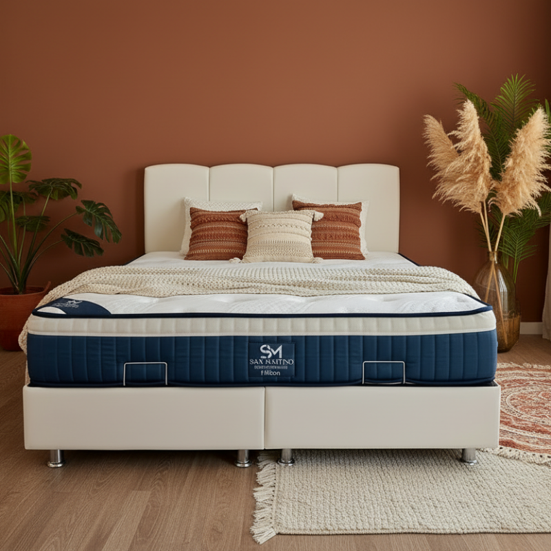 Lit Coffre Celia Velours Blanc Cassé