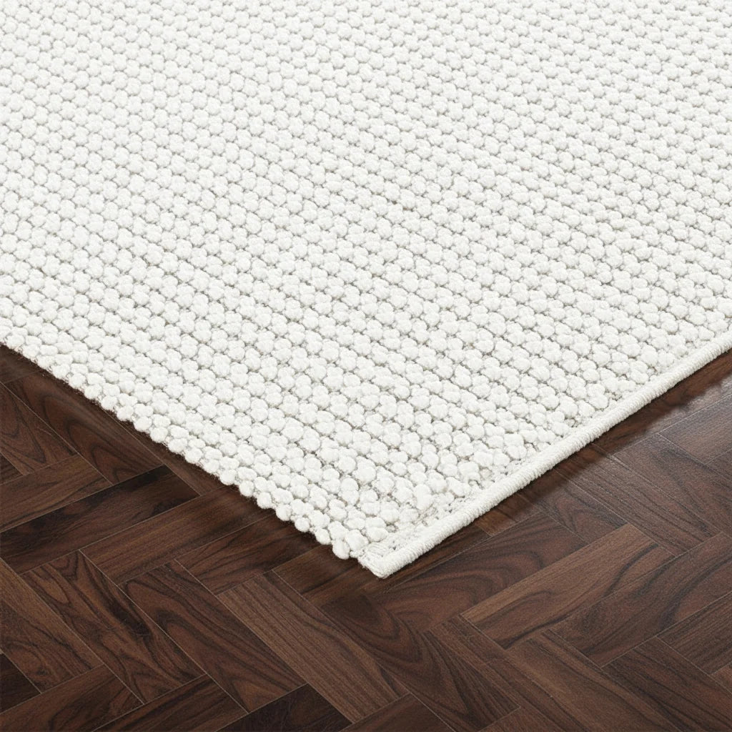 Tapis Mira crème Merinos – Effet Laine Bouclée
