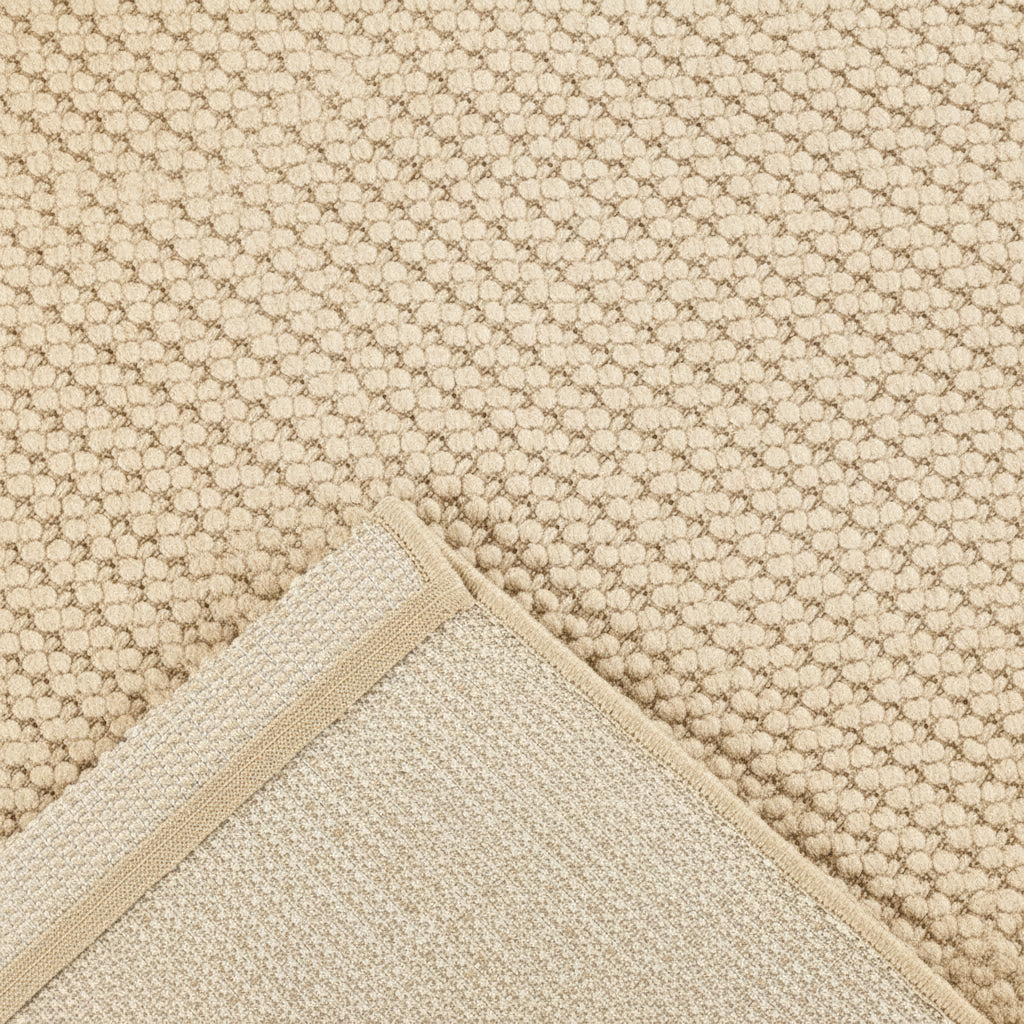 Tapis Mira Beige Merinos – Effet Laine Bouclée