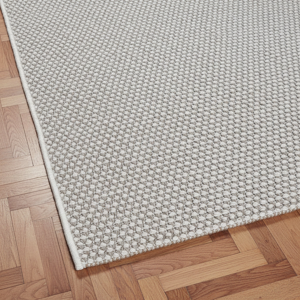 Tapis Mira Beige Merinos – Effet Laine Bouclée
