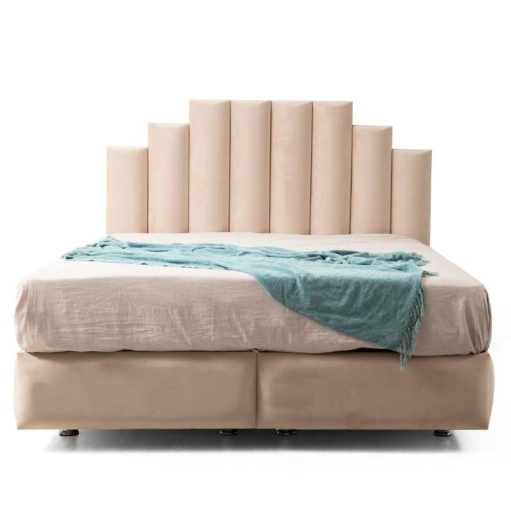 Lit Coffre Natura Velours Beige