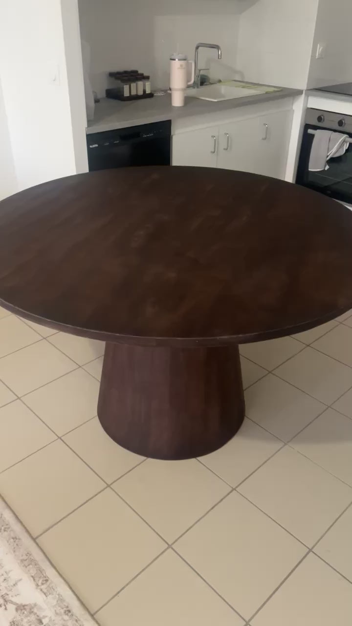 Table Tommy 130 cm Ronde bois de manguier Brun