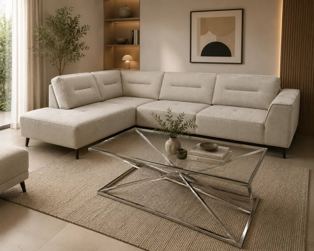 Sienna Angle Droit tissu Beige